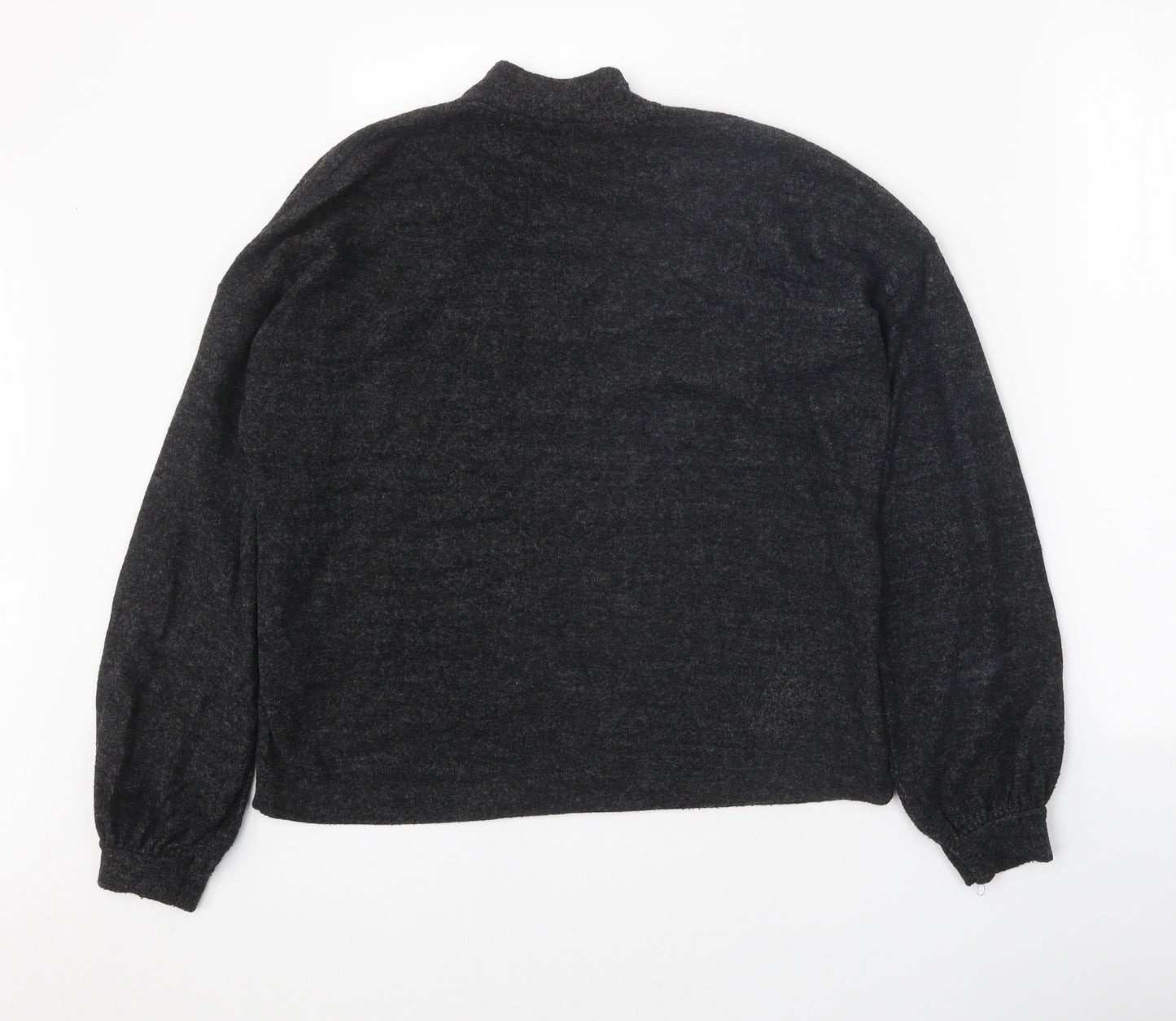 Stradivarius Womens Grey High Neck Viscose Pullover Jumper Size S