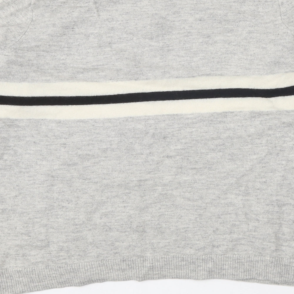 White Label Womens Grey Round Neck 100% Merino Wool Pullover Jumper Size 12