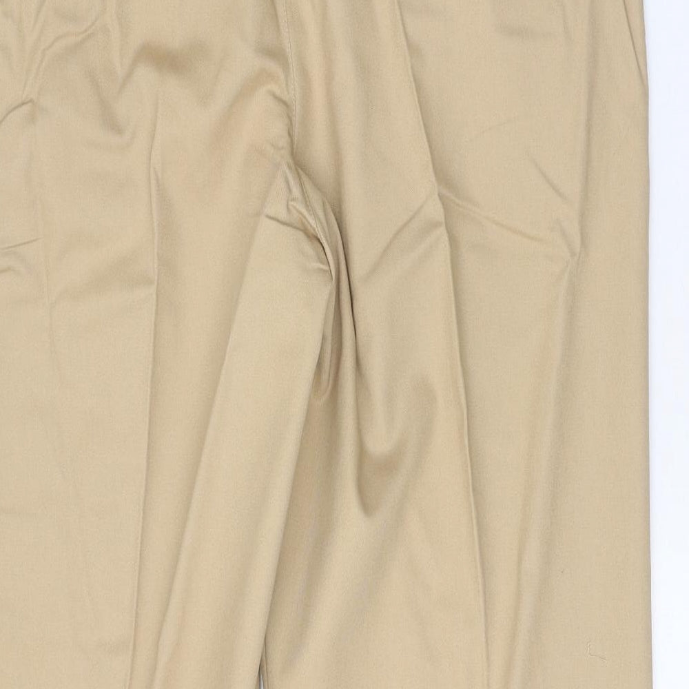 Chums Mens Brown Cotton Chino Trousers Size 36 in L27 in Regular Zip