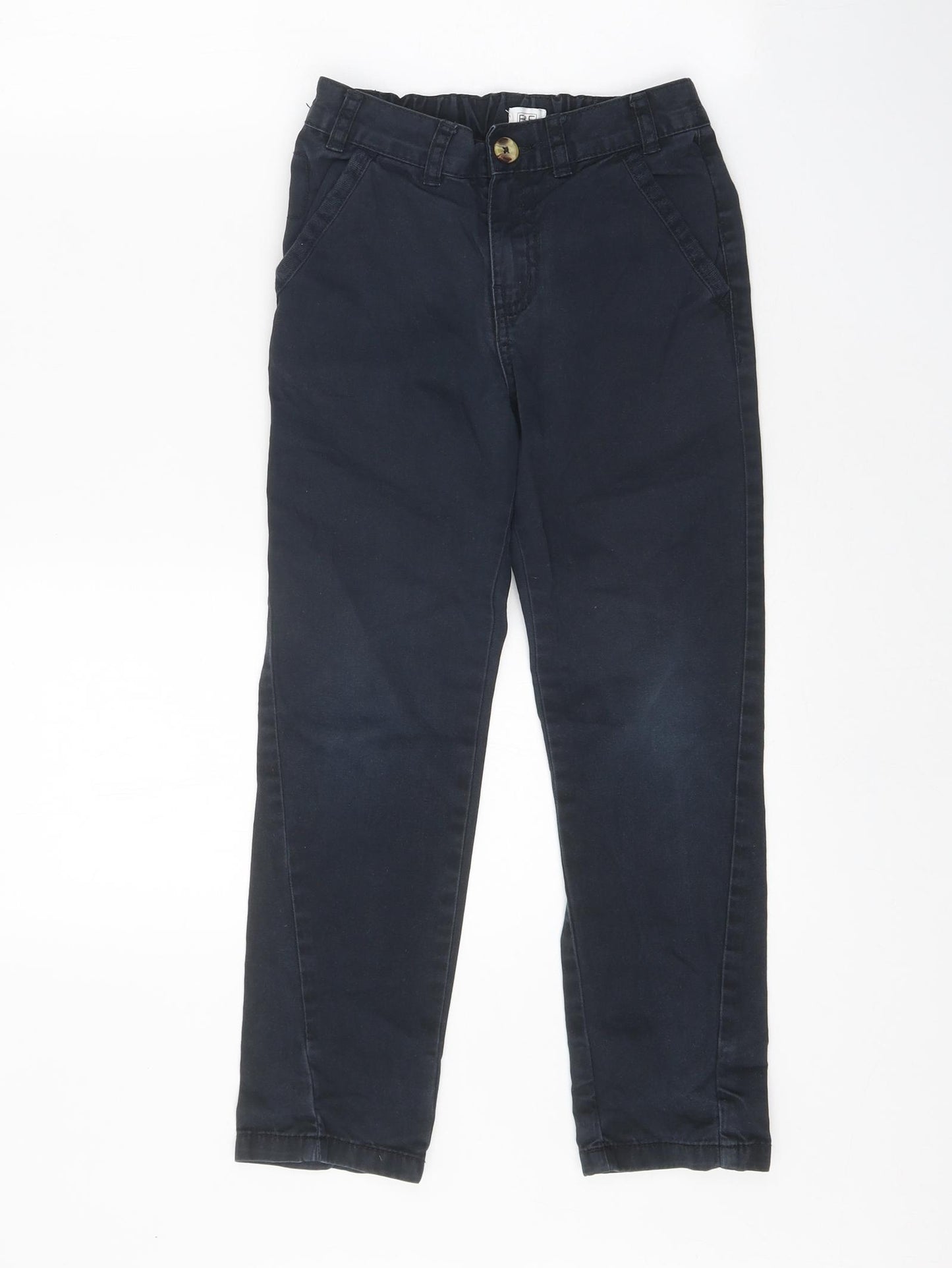 F&F Boys Blue 100% Cotton Straight Jeans Size 6-7 Years Regular Zip