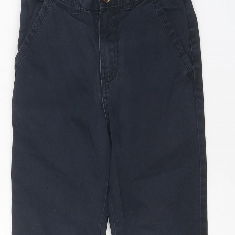 F&F Boys Blue 100% Cotton Straight Jeans Size 6-7 Years Regular Zip