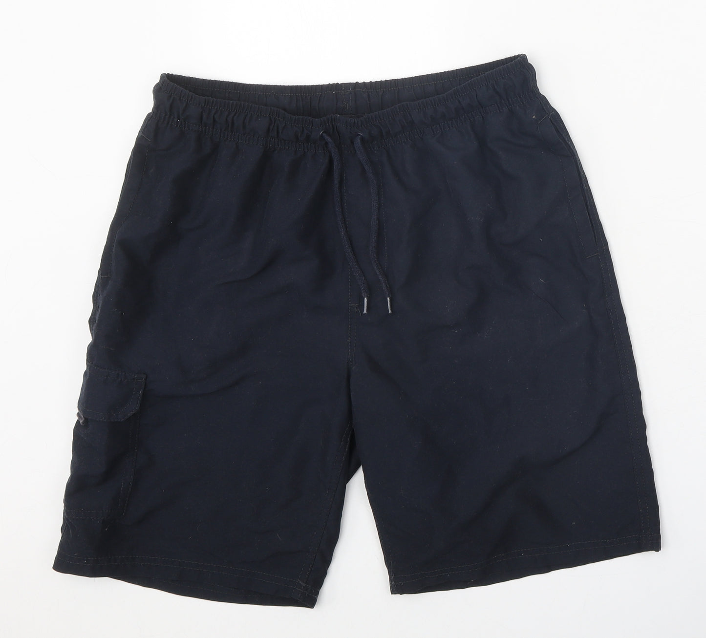 Preworn Mens Blue Polyester Sweat Shorts Size M Regular Tie