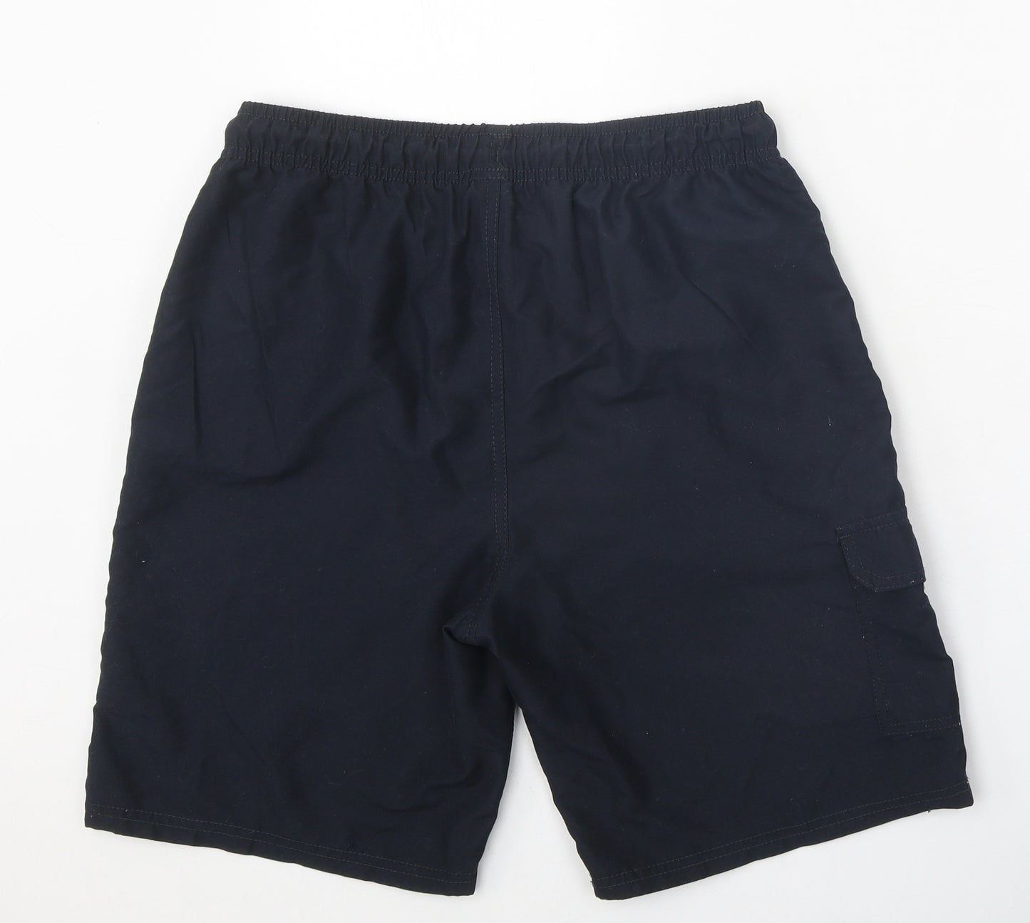 Preworn Mens Blue Polyester Sweat Shorts Size M Regular Tie