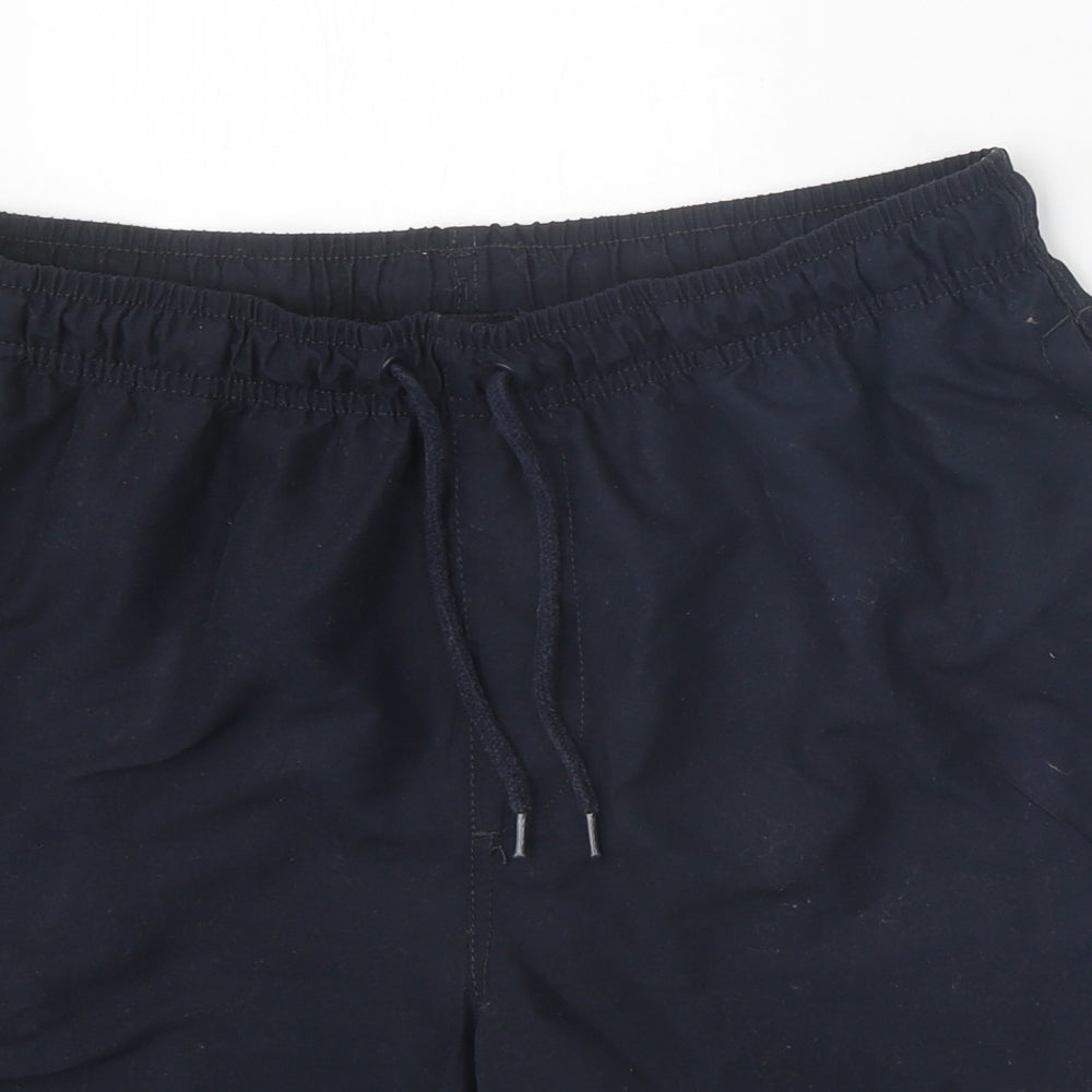 Preworn Mens Blue Polyester Sweat Shorts Size M Regular Tie