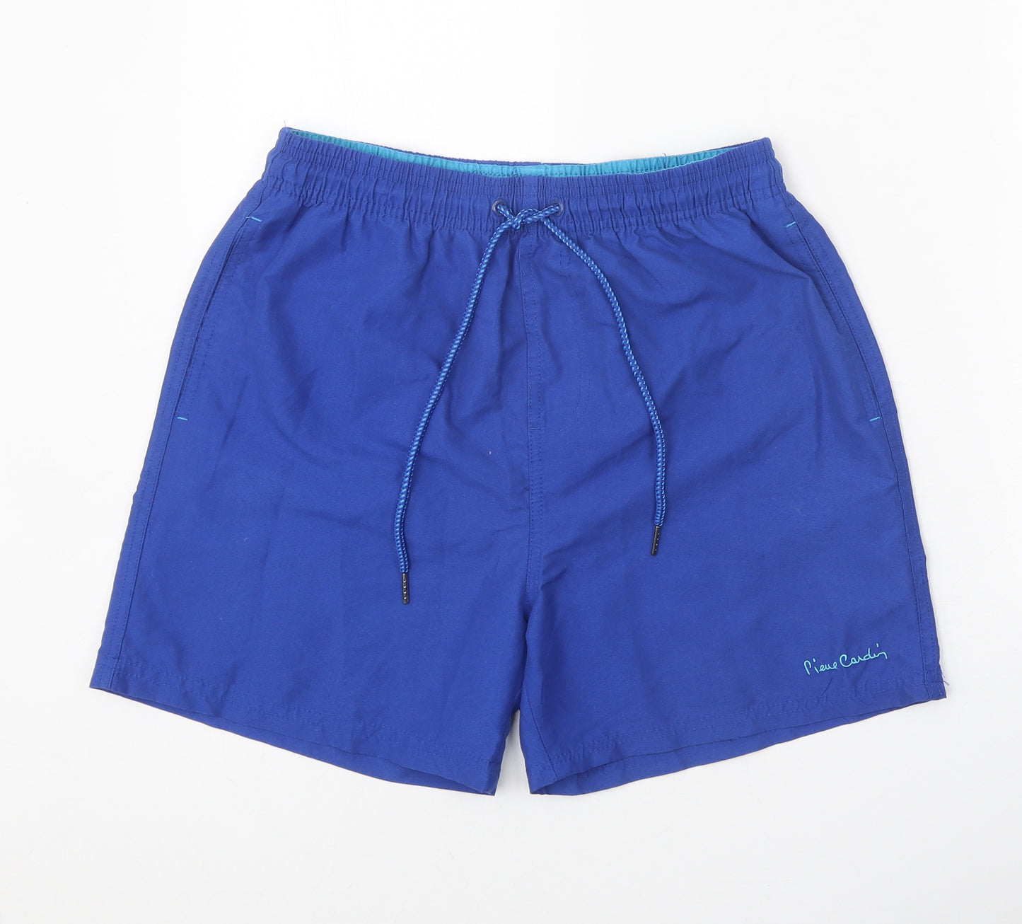 Pierre Cardin Mens Blue Polyester Sweat Shorts Size M Regular Tie - Swim Shorts