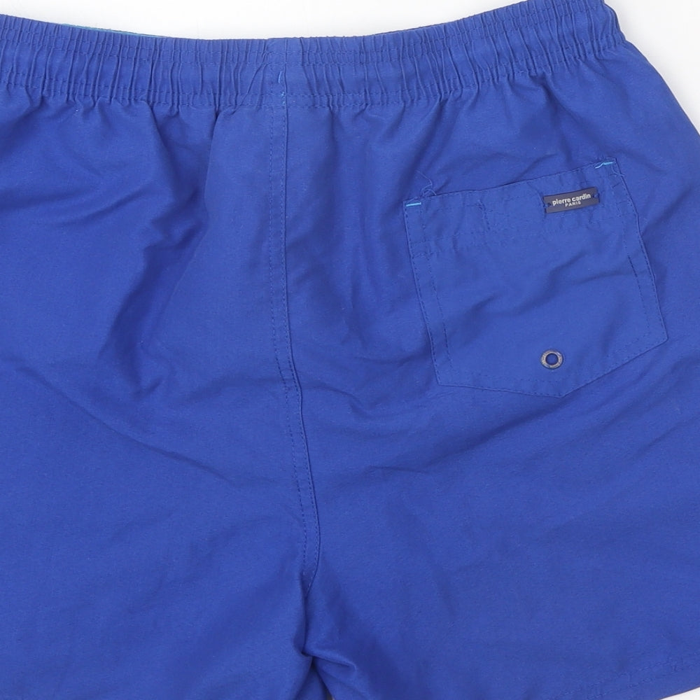 Pierre Cardin Mens Blue Polyester Sweat Shorts Size M Regular Tie - Swim Shorts