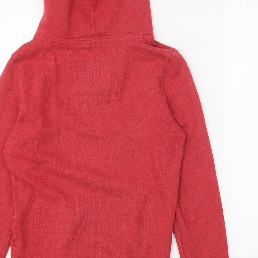 Superdry Womens Red Cotton Pullover Hoodie Size L Pullover