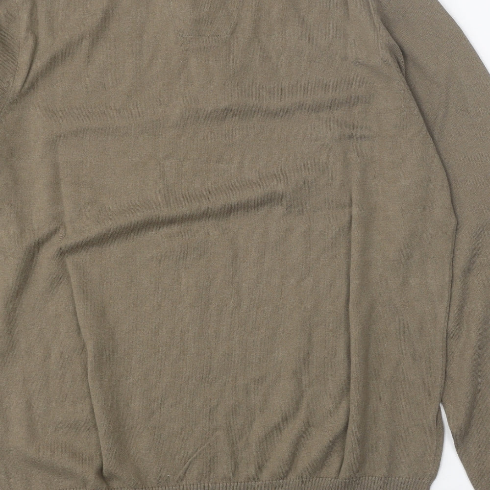 George Mens Brown High Neck Cotton Pullover Jumper Size M