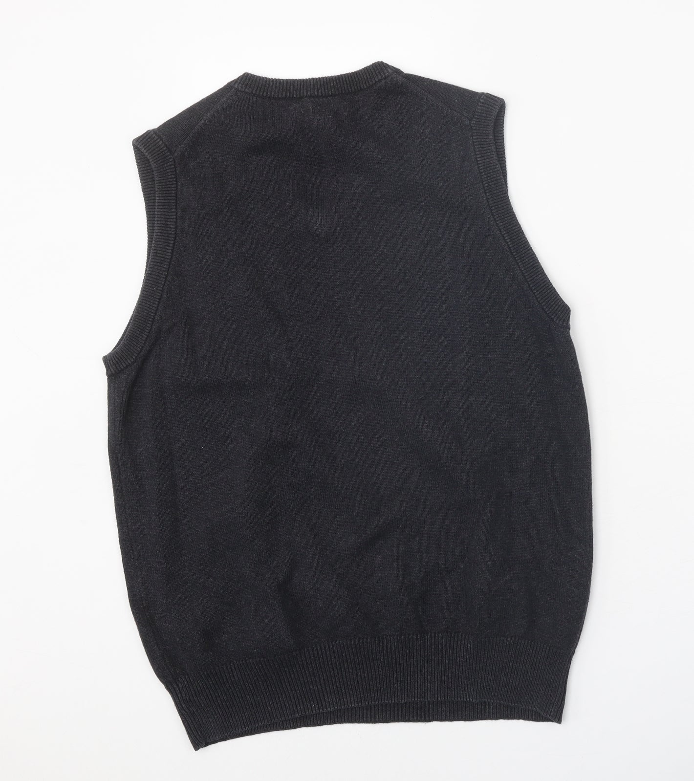 Giant Mens Grey V-Neck Cotton Vest Jumper Size S