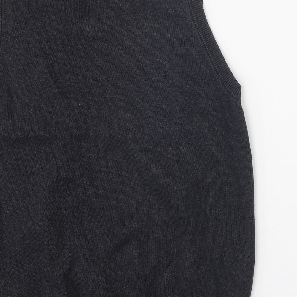 Giant Mens Grey V-Neck Cotton Vest Jumper Size S