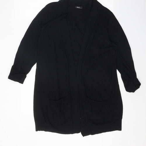 M&Co Womens Black V-Neck Viscose Cardigan Jumper Size M