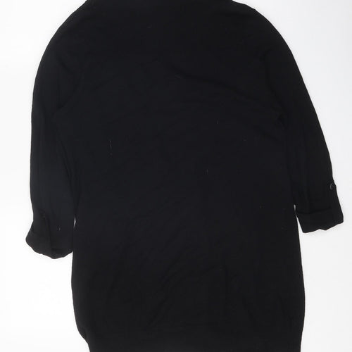 M&Co Womens Black V-Neck Viscose Cardigan Jumper Size M