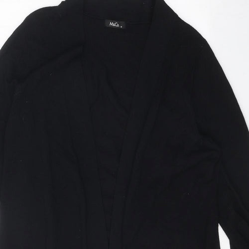M&Co Womens Black V-Neck Viscose Cardigan Jumper Size M