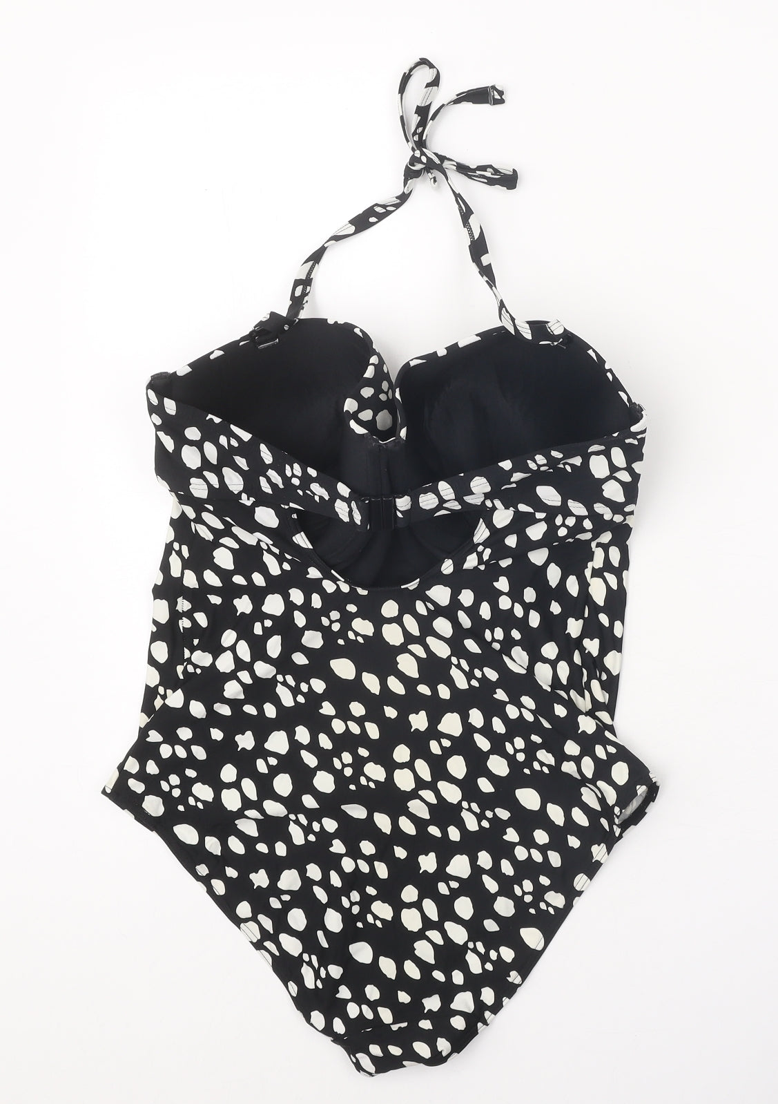 Debenhams Womens Black Geometric Polyamide One Piece Size 36