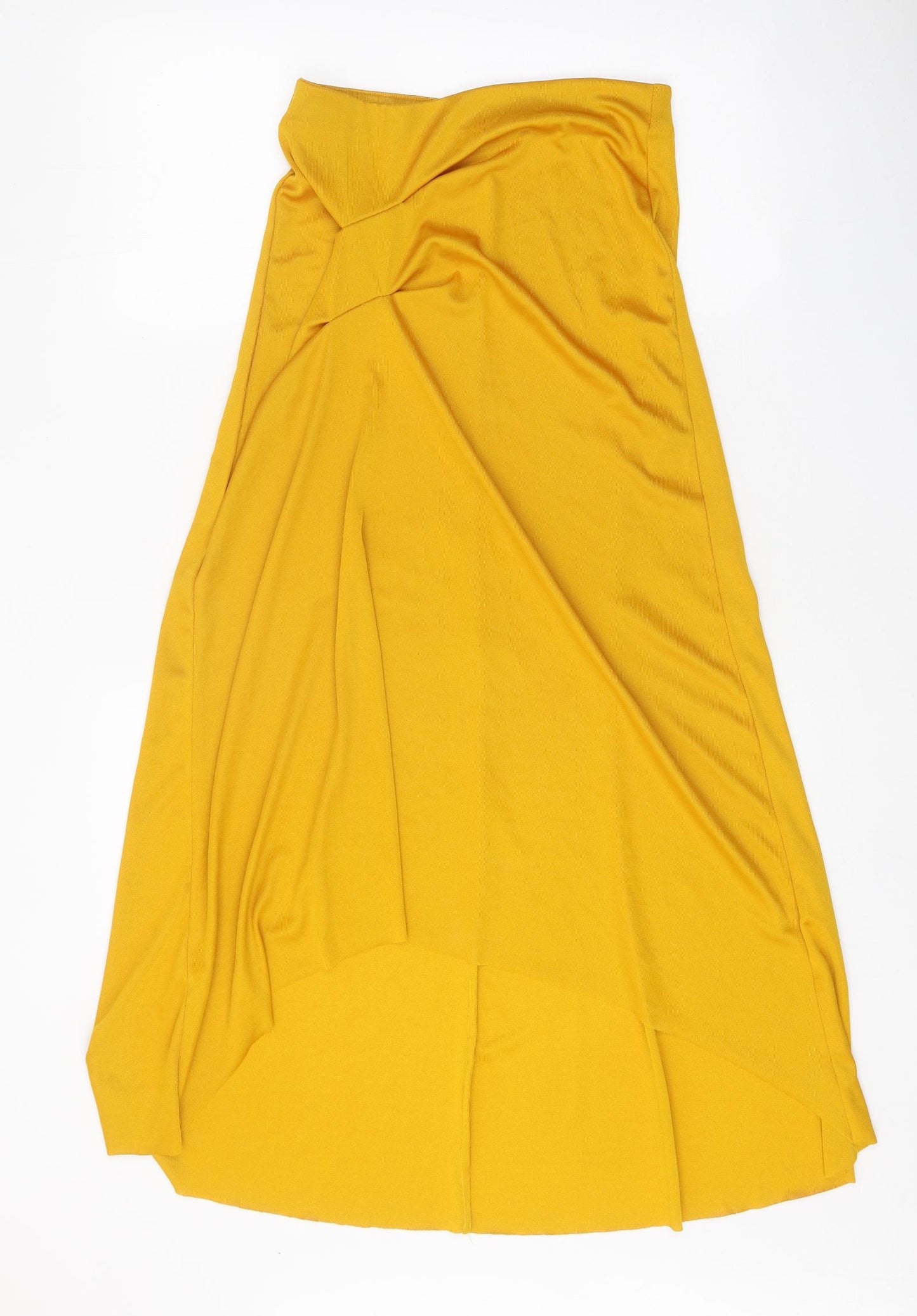 Zara Womens Yellow Polyester A-Line Skirt Size S