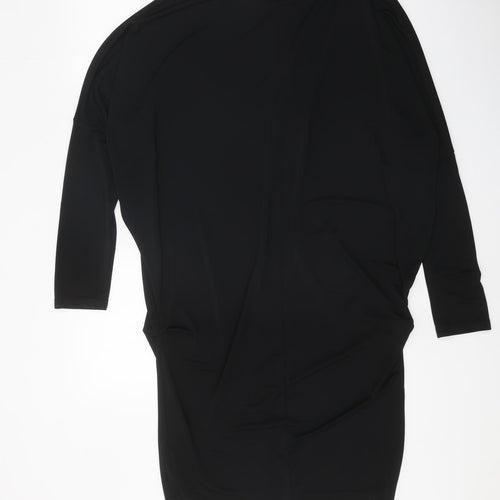 Glamorous Womens Black Polyester Sheath Size 16 Round Neck Pullover