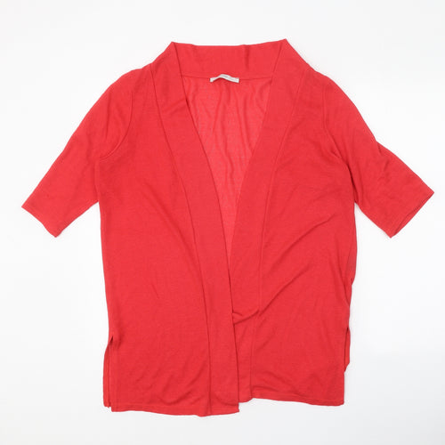 George Womens Red V-Neck Polyester Shrug Jumper Size 16
