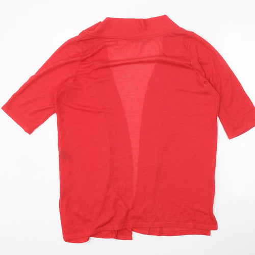 George Womens Red V-Neck Polyester Shrug Jumper Size 16