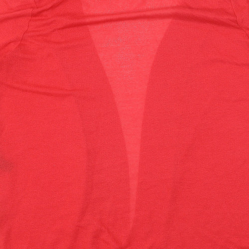George Womens Red V-Neck Polyester Shrug Jumper Size 16