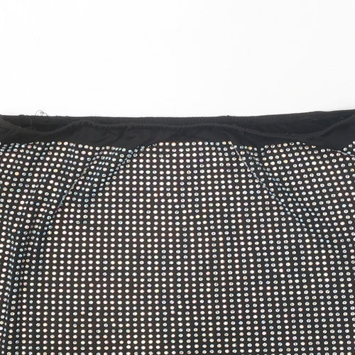 Preworn Womens Black Geometric Polyester Mini Skirt Size S