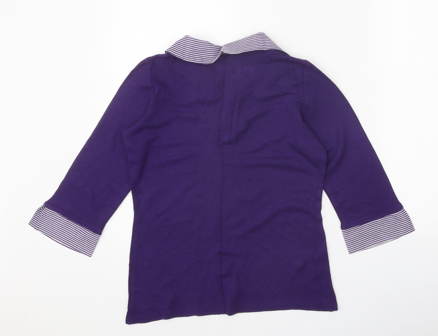 BHS Womens Purple Viscose Basic Blouse Size 12 Collared