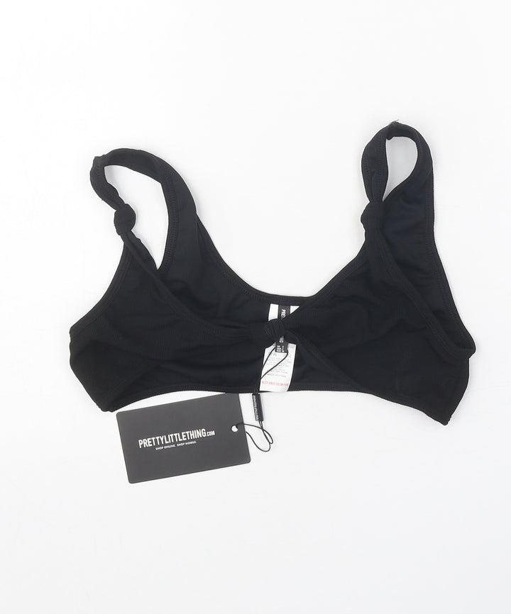 PRETTYLITTLETHING Womens Black Polyamide Top Size 8