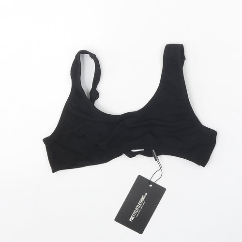 PRETTYLITTLETHING Womens Black Polyamide Top Size 8