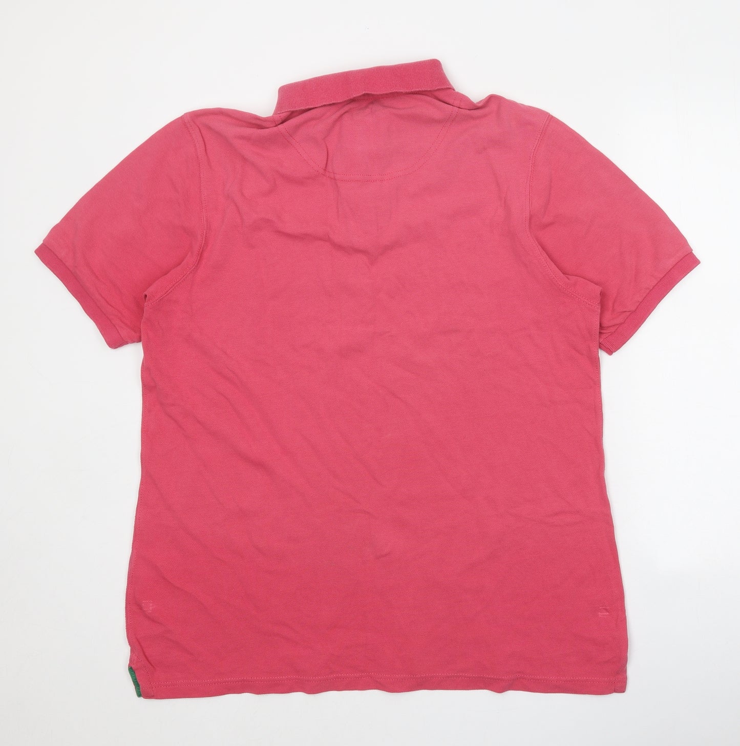 Joules Mens Pink 100% Cotton Polo Size L Collared Button