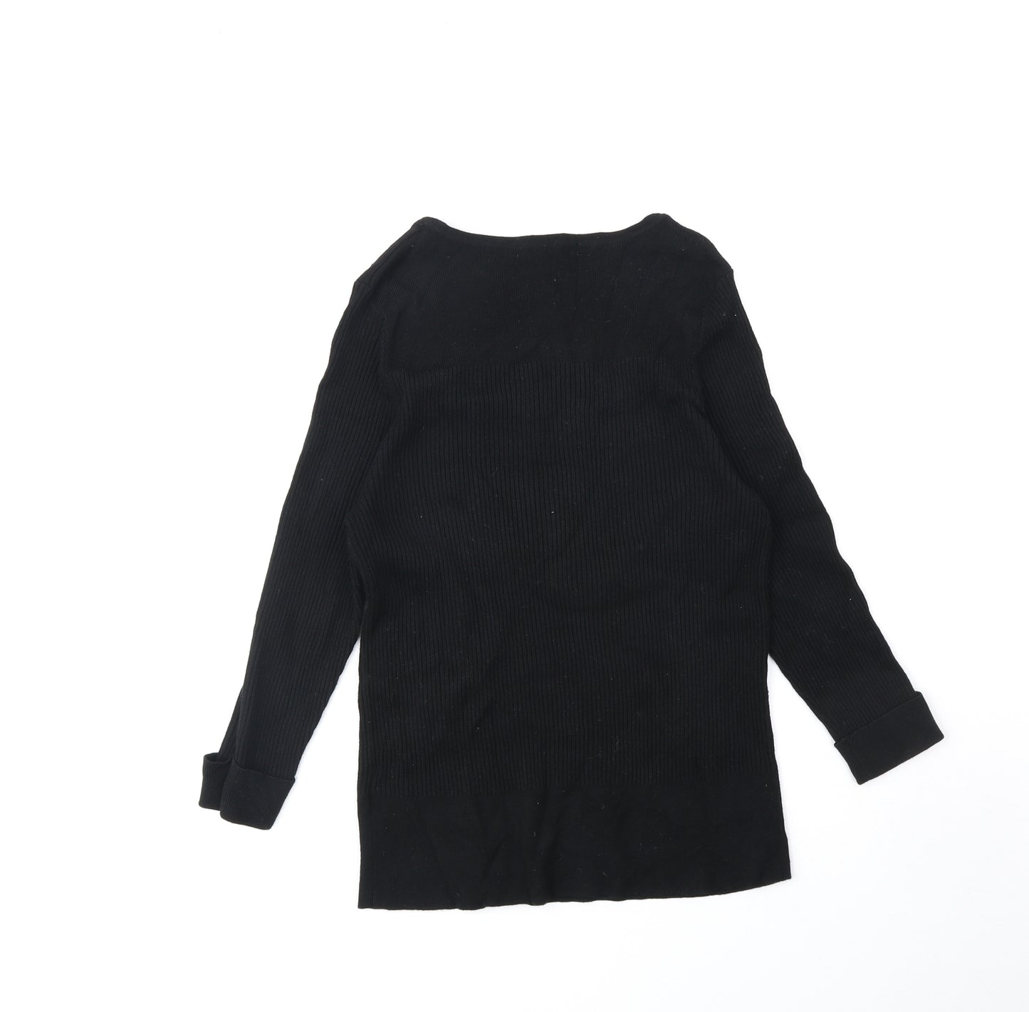 Marks and Spencer Womens Black V-Neck Viscose Pullover Jumper Size 18