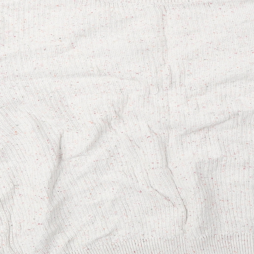Marks and Spencer Womens Beige V-Neck Cotton Pullover Jumper Size M