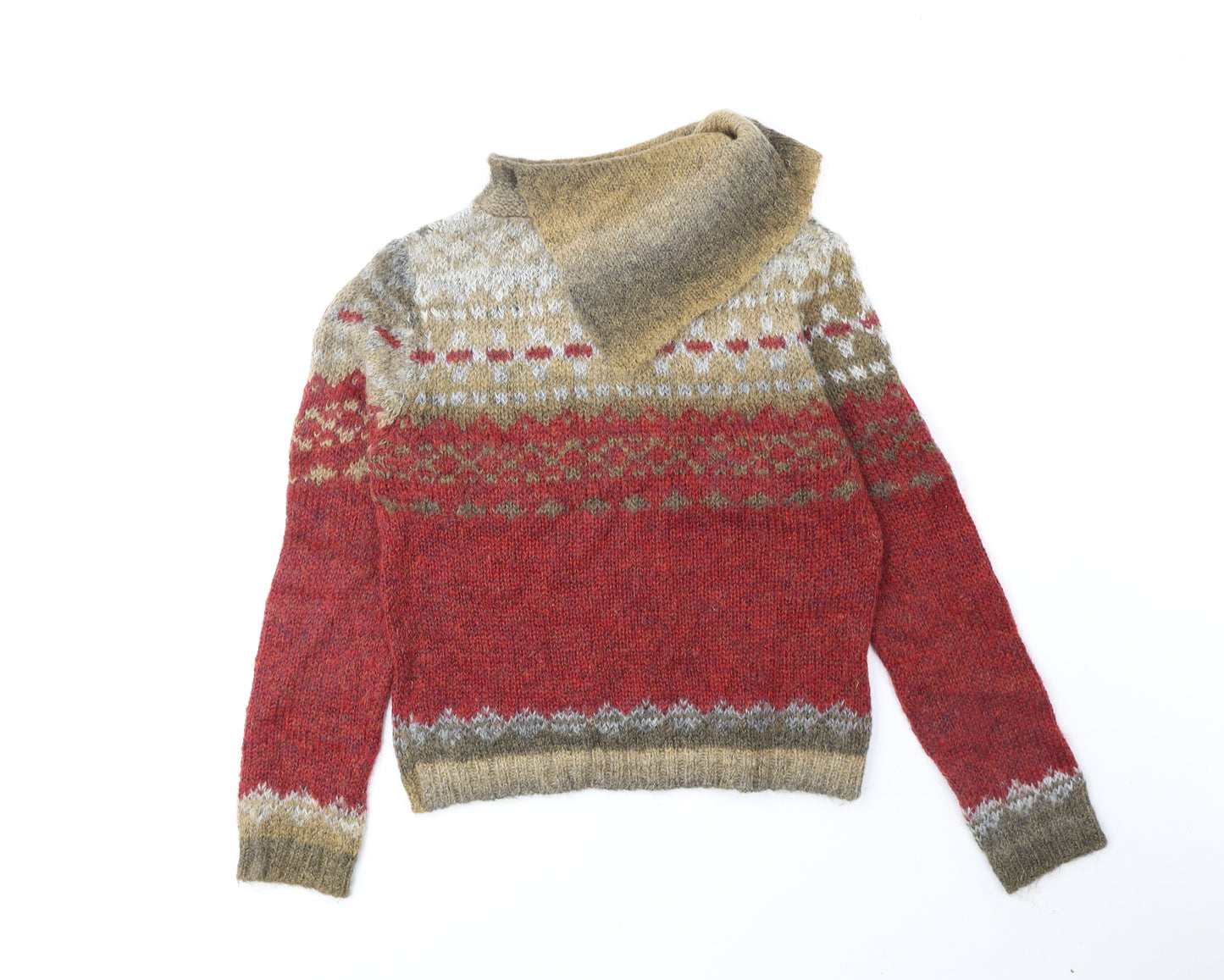 Per Una Womens Multicoloured Collared Mohair Pullover Jumper Size 14