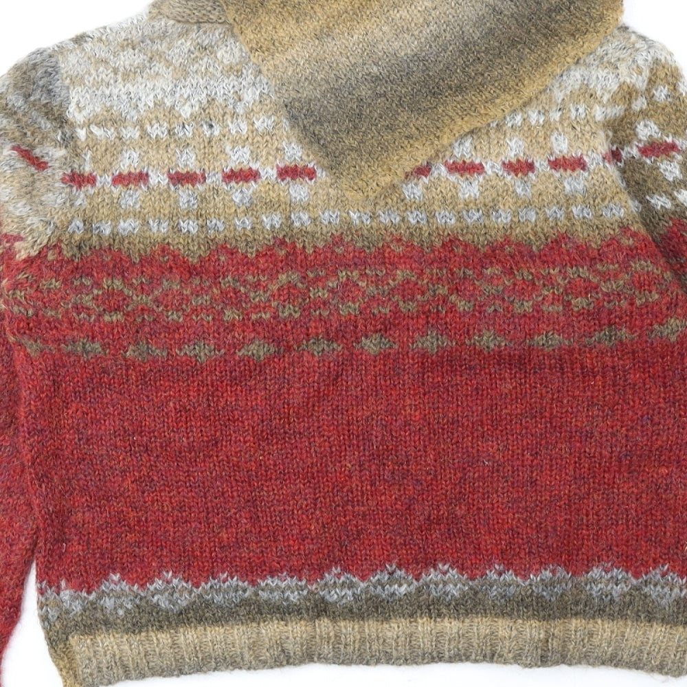 Per Una Womens Multicoloured Collared Mohair Pullover Jumper Size 14