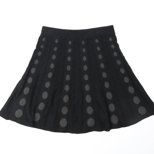 H&M Womens Black Geometric Acrylic A-Line Skirt Size XS