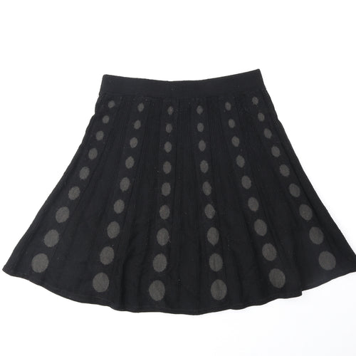 H&M Womens Black Geometric Acrylic A-Line Skirt Size XS