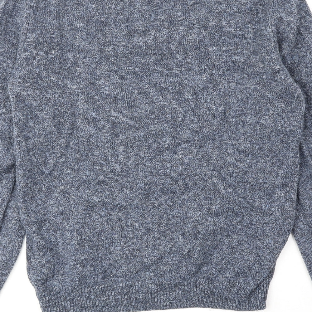 NEXT Mens Blue V-Neck Wool Pullover Jumper Size S