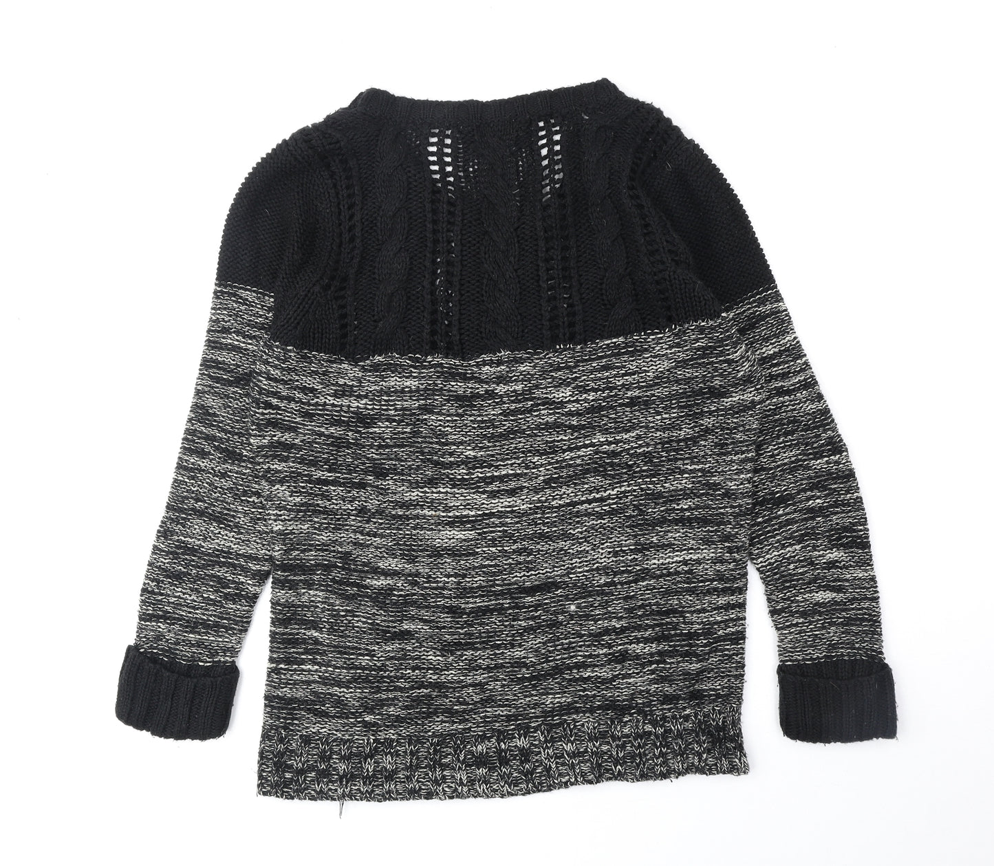 Peacocks Womens Black Scoop Neck Acrylic Pullover Jumper Size M