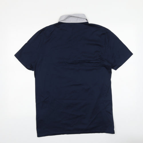 HUGO BOSS Mens Blue 100% Cotton Polo Size XL Collared Button
