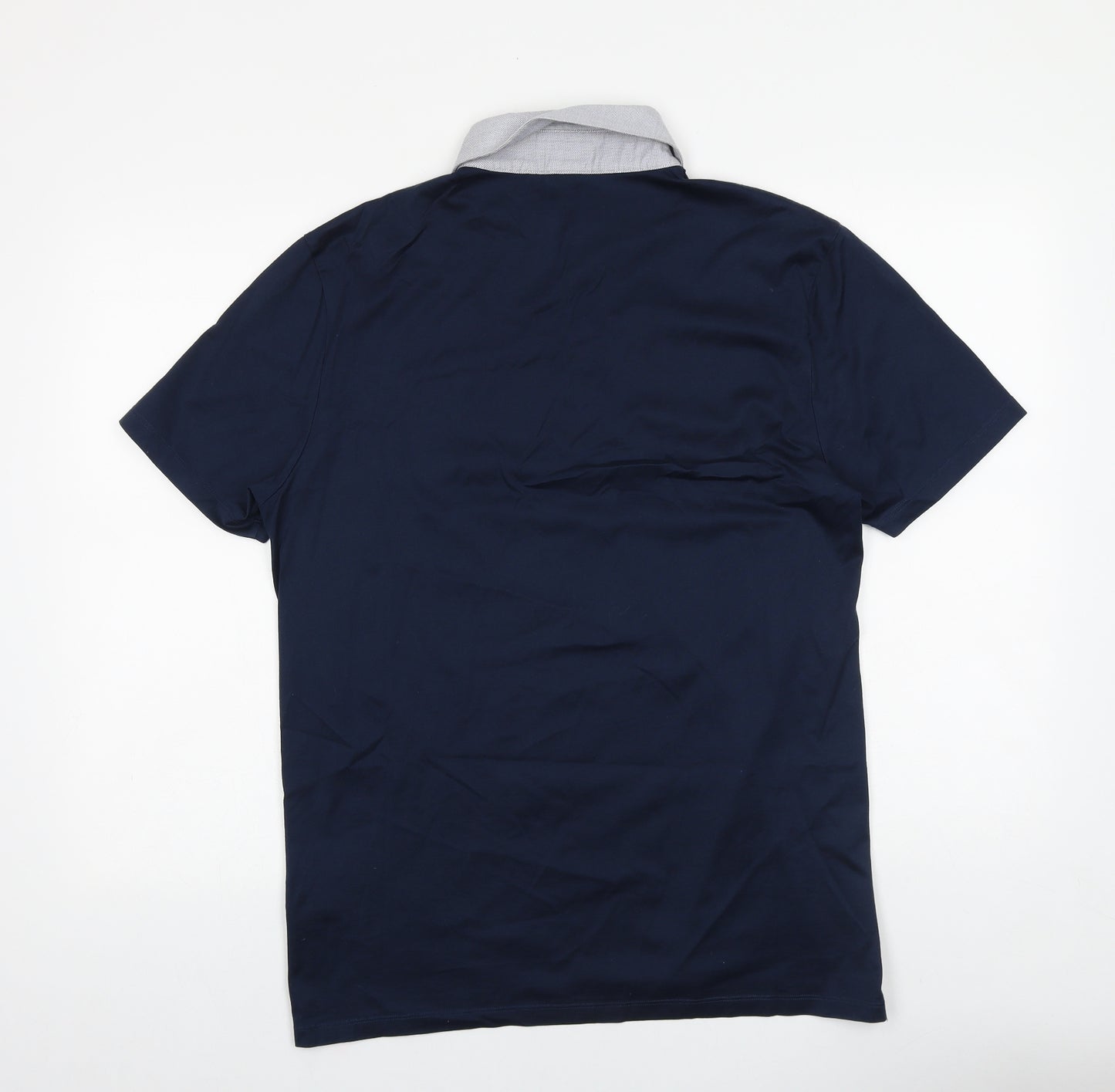 HUGO BOSS Mens Blue 100% Cotton Polo Size XL Collared Button