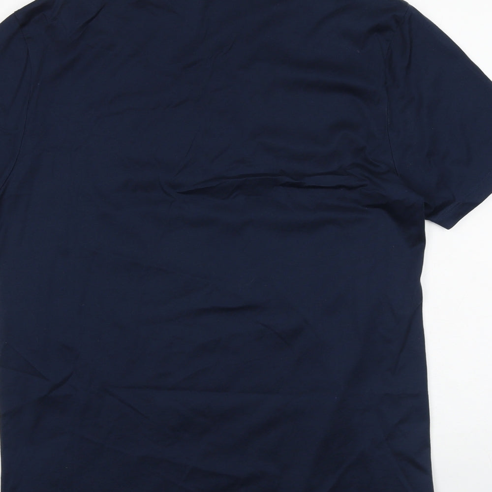 HUGO BOSS Mens Blue 100% Cotton Polo Size XL Collared Button