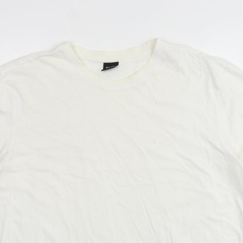 HUGO BOSS Mens White Cotton T-Shirt Size L Round Neck