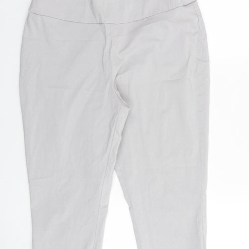 Ella J Womens Grey Polyester Cropped Trousers Size 12 L20 in Regular