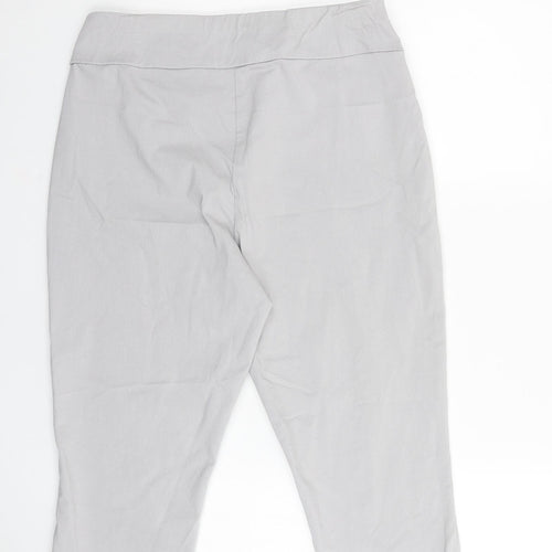 Ella J Womens Grey Polyester Cropped Trousers Size 12 L20 in Regular