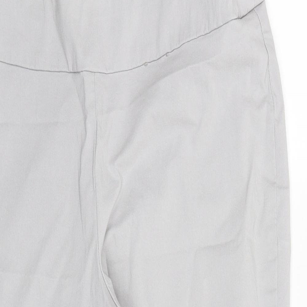 Ella J Womens Grey Polyester Cropped Trousers Size 12 L20 in Regular