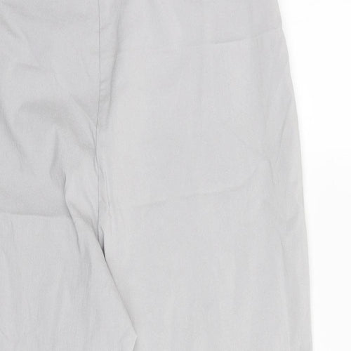 Ella J Womens Grey Polyester Cropped Trousers Size 12 L20 in Regular