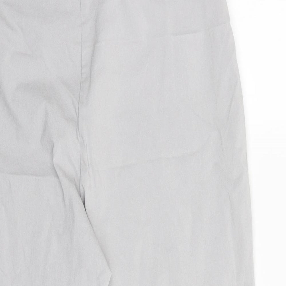 Ella J Womens Grey Polyester Cropped Trousers Size 12 L20 in Regular