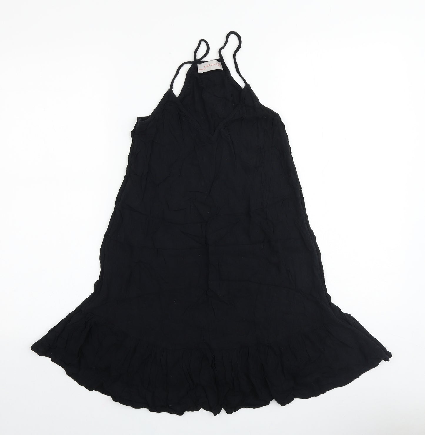 Rare Bird Womens Black Cotton Tank Dress Size 8 V-Neck Pullover