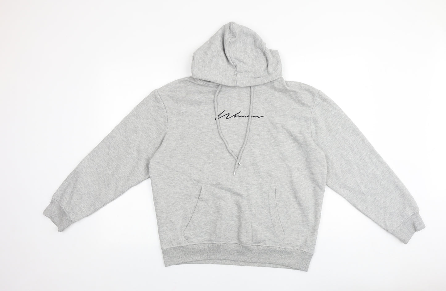 Boohoo Womens Grey Chlorofibre Pullover Hoodie Size 12 Pullover