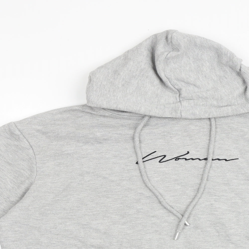 Boohoo Womens Grey Chlorofibre Pullover Hoodie Size 12 Pullover