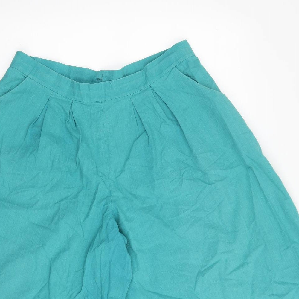 Preworn Womens Blue Cotton Culotte Shorts Size 32 in L17 in Regular Zip