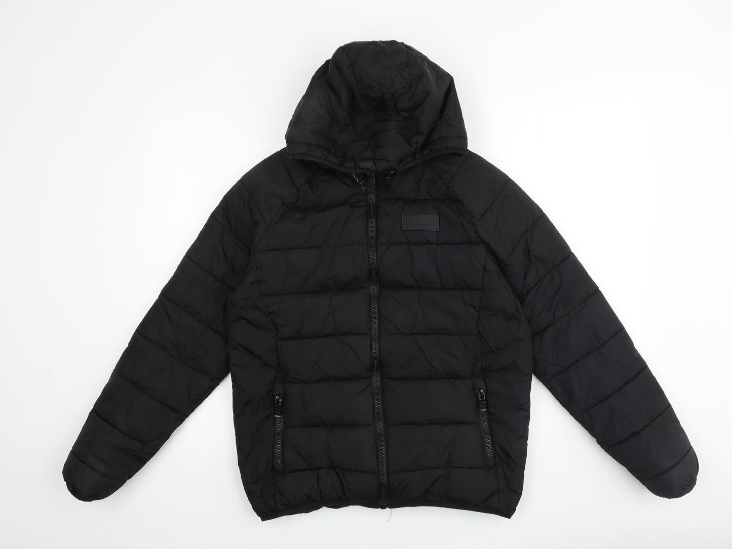 Sonneti Boys Black Quilted Jacket Size 13-14 Years Zip